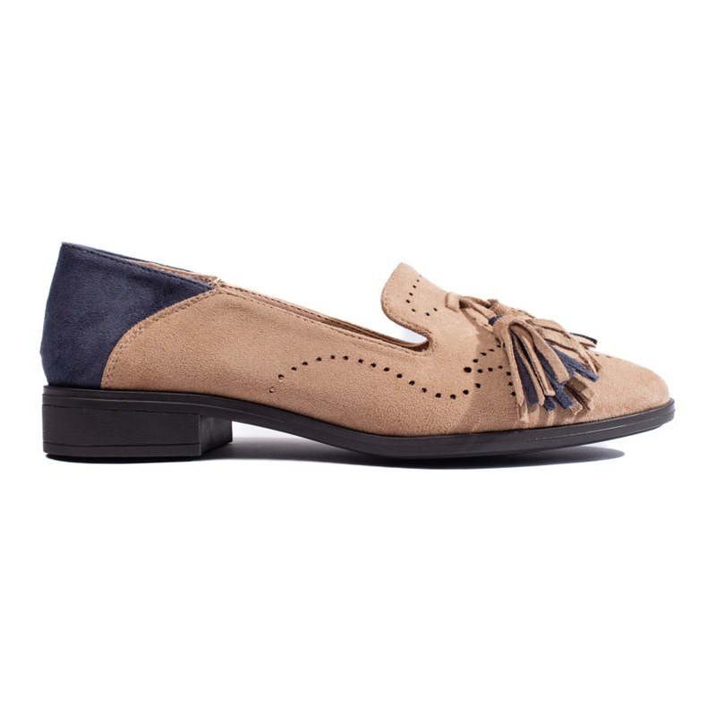 Mocassini in camoscio beige traforato di Daszyński