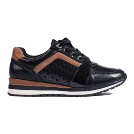 Sneakers da donna Daszyński nere traforate nero