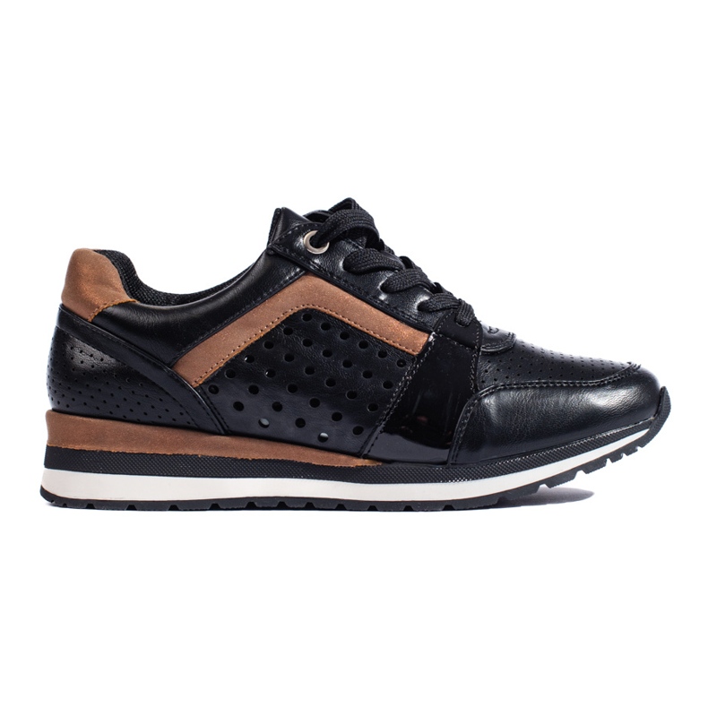 Sneakers da donna Daszyński nere traforate nero
