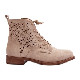 S.barski HY66-136 Stivaletti Da Donna Con Fantasia, Beige Chiaro
