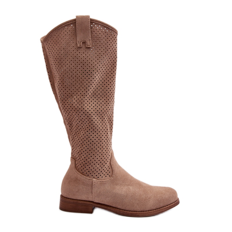 S.barski HY66-139 Stivali traforati beige da donna