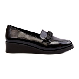 Vinceza Scarpe da donna in vernice, mocassini neri Polike nero