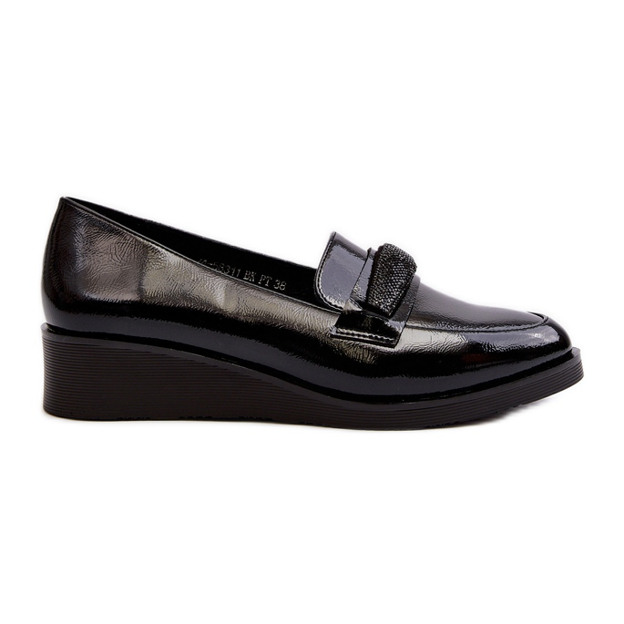 Vinceza Scarpe da donna in vernice, mocassini neri Polike nero