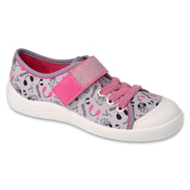 Ciabatte per bambini Befado con velcro 351Y024, applicazioni grigie grigio