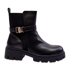 Stivali jodhpur femminile con una decorazione nera nero
