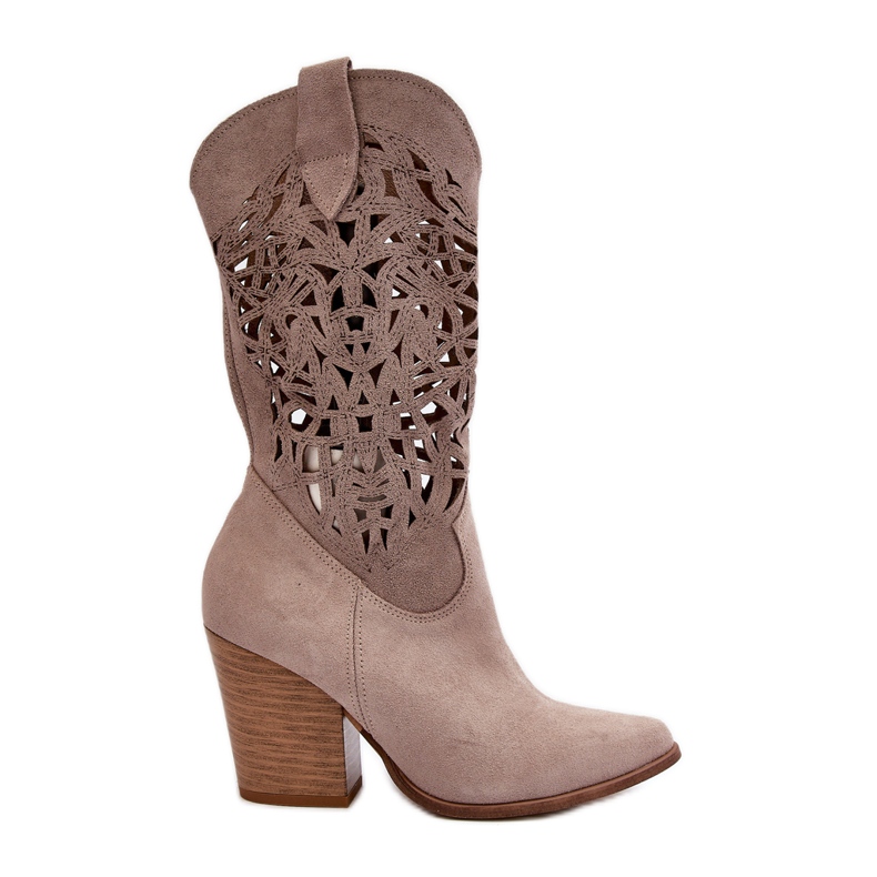 Zazoo 3414 Stivaletti Traforati da Donna Camoscio Cappuccino beige