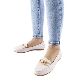 Mocassini con fibbia beige di Sovera
