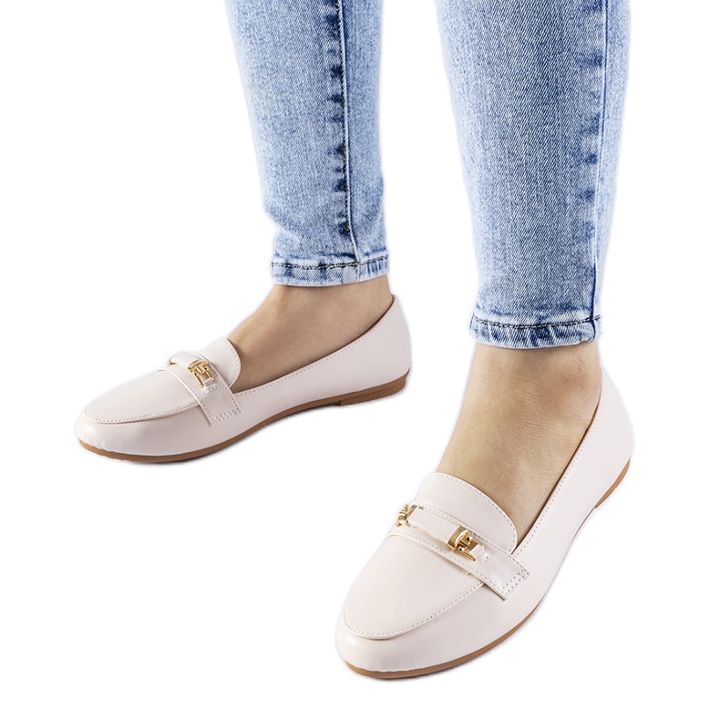 Mocassini beige con fibbia Velino