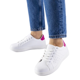 Sneakers Bourassa bianche e rosa bianco