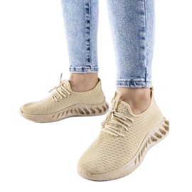 Sneaker in tessuto beige di Derek