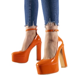 Décolleté Colle in vernice arancione arancia