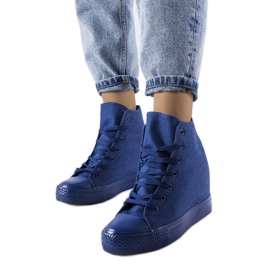 Sneakers con zeppa Groussay blu navy