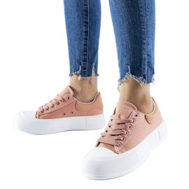 Scarpe da ginnastica con plateau Werninger rosa