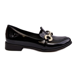 Zazoo 2880 Mocassini da donna in vernice con decorazione, Nero