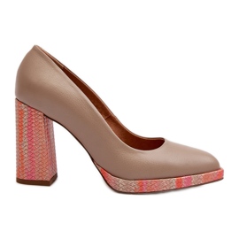 Laura Messi 2746 Décolleté beige con tacco alto