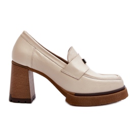 Zazoo 20169 Scarpe con tacco alto in pelle beige