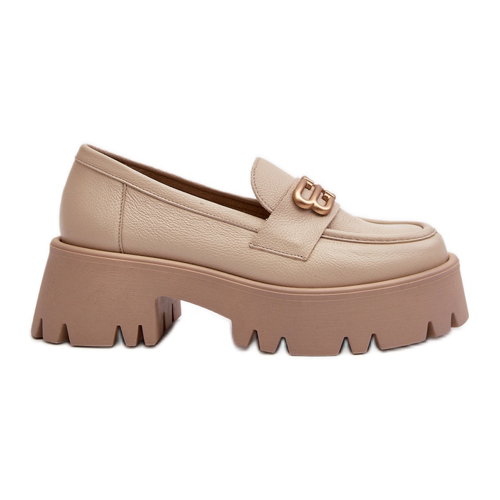 Zazoo 20164 Mocassini da Donna In Pelle Naturale, Beige