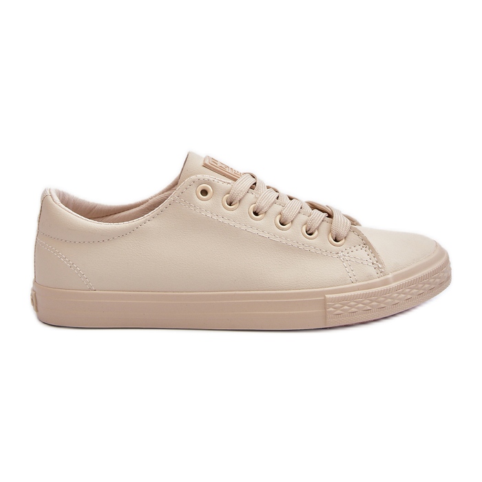 Sneakers Classiche Legate in Pelle da Donna Beige Misima