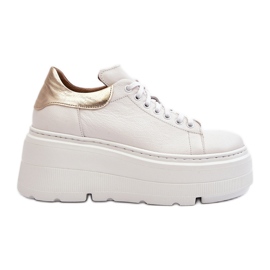 Zazoo 10165 Scarpe sportive da donna su una piattaforma massiccia, bianche bianca