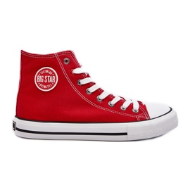 Sneakers alte classiche da donna Big Star T274024 Rosse rosso