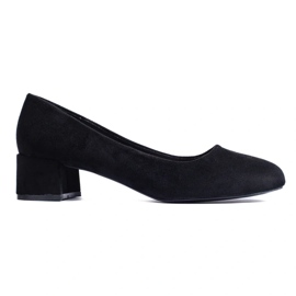 Décolleté da donna con tacco basso in camoscio nero