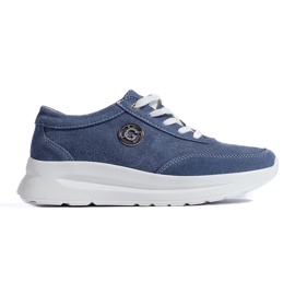 Scarpe sportive in pelle blu