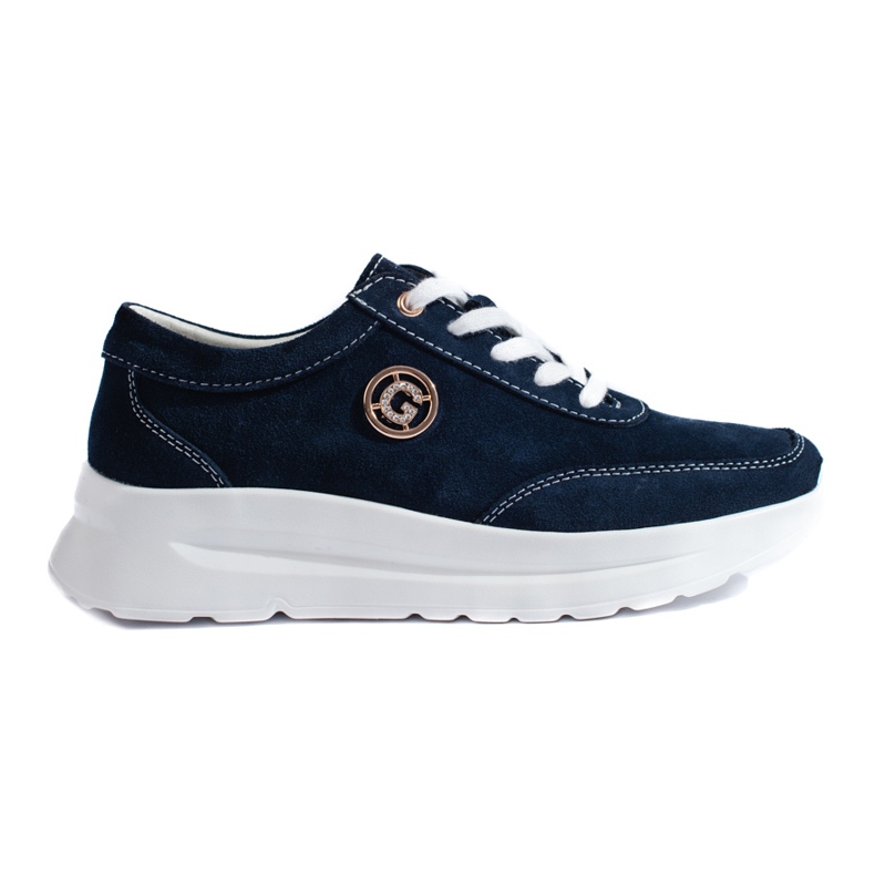 Scarpe sportive in pelle blu navy