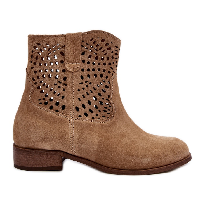 Stivaletti Traforati da Donna Lewski Shoes 3301/2 Beige