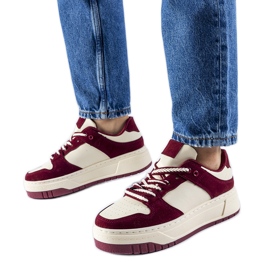 Sneakers bordeaux sulla piattaforma Crim rosso