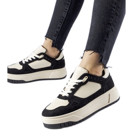 Sneaker Pomona con plateau bianche e nere nero