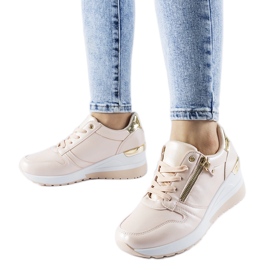 Sneakers beige decorate con cerniera Marietta
