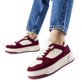 Sneakers platform Pomona bordeaux e bianche rosso