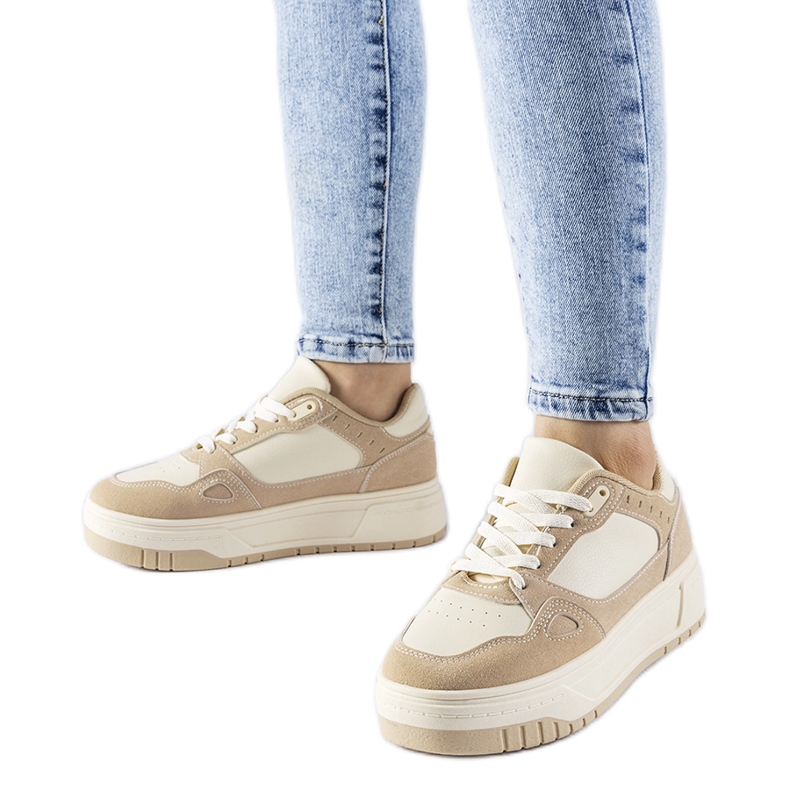 Sneakers platform Pomona beige chiaro