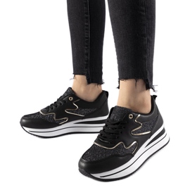Sneakers nere con plateau Inès nero