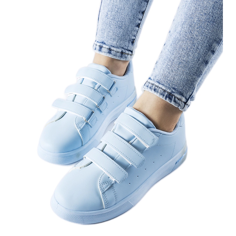 Sneakers Paré blu con chiusura in velcro