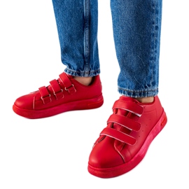Sneakers rosse con chiusura in velcro di Paré rosso