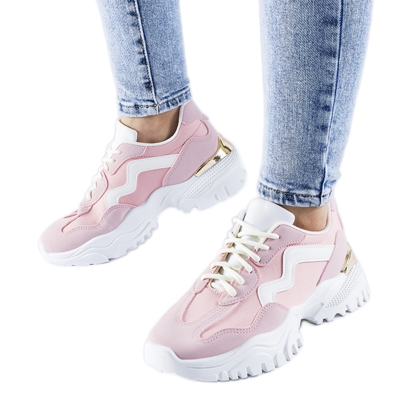 Sneaker rosa con massiccia suola Gironic