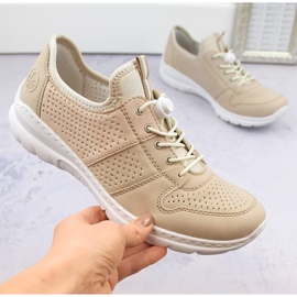 Comode scarpe sportive da donna, beige, Rieker L3254-62