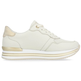 Scarpe sportive in pelle, sneakers da donna, beige Remonte D1322-60