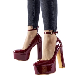 Décolleté Colle in vernice bordeaux rosso