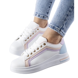 Sneakers con plateau Mayfield bianche e rosa bianca