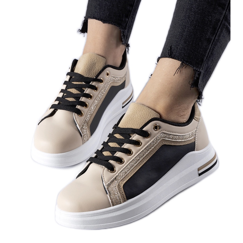 Sneaker Mayfield con plateau beige e nera