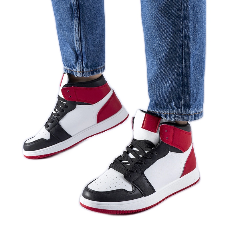 Sneakers alte Eulalie nere e rosse nero