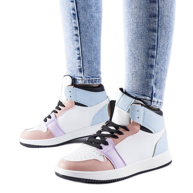 Sneakers alte Eulalie rosa e blu