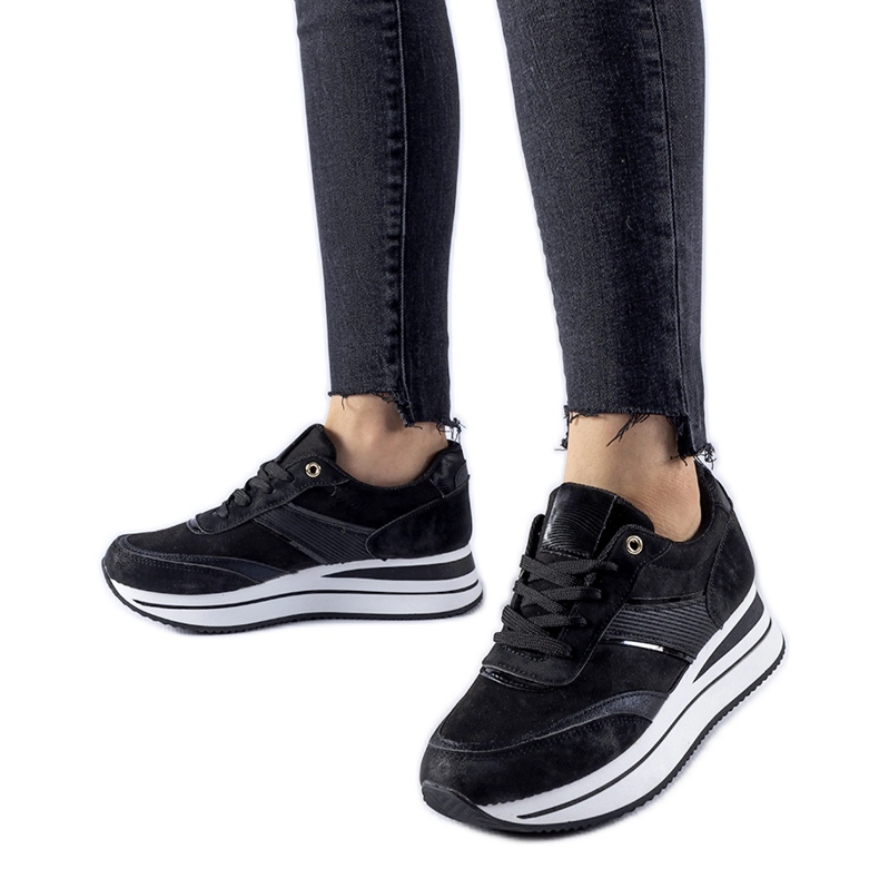 Scarpe da ginnastica nere con plateau Nutter nero