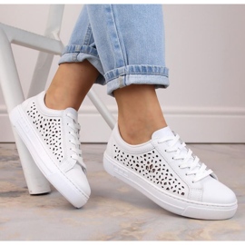 Rieker W RKR641 comode scarpe bianche in pelle bianca