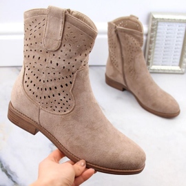 Stivali in pelle scamosciata di S.Barski W OLI243, beige