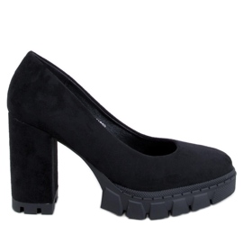 Décolleté Angela Black con tacco e plateau nero