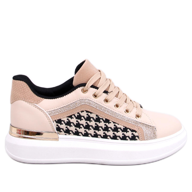 Volyne Sneaker pied de poule da donna beige