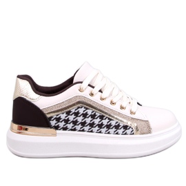 Sneakers pied de poule da donna Volyne BEIGE/COFFEE bianco